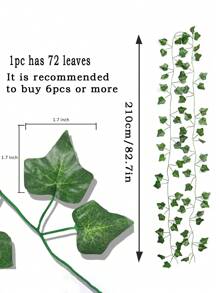 1/6/12/24pcs 6.9ft Ivy Garland Strands Artificial Fake Ivy Leaves Greenery Leaves Hanging Vines Plant Leaves Garland Home Garden Poison Ivy Costume,Artificial Plants,Rose, Decorative Rose, Decorative Style,Party And Holiday Decorations,Fall Decoration, Halloween Decoration, Christmas Decoration,Bedroom Accessories Decorations