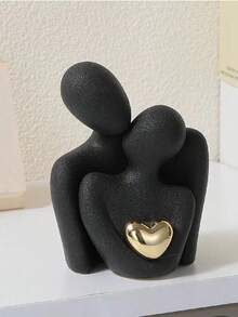 1 Stück goldfarbene Herz-förmige abstrakte künstlerische Figur, Paar-Umarmungs-Dekoration, geeignet für Heim-Dekoration, Schlafzimmer-Dekoration, Büro und Studenten, das perfekte Geschenk, Frühling, Weihnachts-Dekorationen, Aufbewahrung, Hochzeitsdekoration, Haus-Dekoration, Schmuckorganisator, Party-Dekorationen