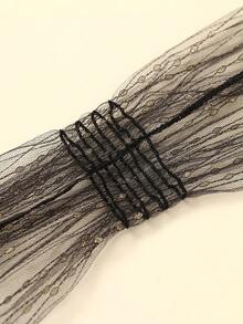 1pc Striped Cute Polyester Sheer Long Sleeve Cuff, Daily Wear, Date, Vacation, Wedding, Spring/Summer/Autumn - A - View 5