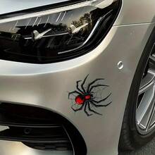 1pc Black Spider Decal Sticker, Waterproof Vinyl Sticker, Easy To Apply, Decoration For Vehicles And Laptops, Durable Adhesive, Automotive Exterior Accessory, Single Use - Multicolor - View 3