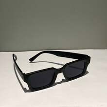Women Vintage Fashion Rectangular Hexagonal Polarized Sunglasses UV400 - 黑色 - 查看 3