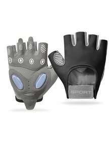 男女一双运动手套防滑气垫减震半指手套练瑜伽冰丝透气耐磨健身