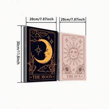 两套复古抽象太阳和月亮艺术画，客厅和卧室装饰，无框，墙壁艺术，帆布，海报礼物生日毕业 - 彩色 - 查看 6