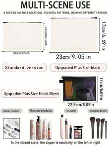 Women's Customizable 26 Letter Pattern Cosmetic Bag & Wallet, Toiletry Bag, Zipper Phone Pouch, Pencil Case, Large Capacity Makeup Bag, Clutch, Bridesmaid Makeup Bag, Toiletry Bag, Makeup Box Handbag, Travel Organizer Cosmetic Bag, Bohemian Style, Suitable For Vacation, Beach, Bathroom, Bedroom, Large Capacity - Multicolor - View 10