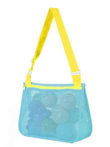 Lightweight Beach Mesh Tote Bag With Adjustable Shoulder Strap - Perfect For Shells, Beach And Holiday Essentials - Multicolor - View 8