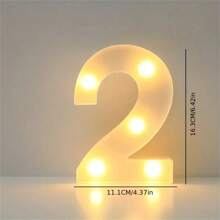1PC 16cm LED Letter Light, Luminous Letter And Number Night Light, Suitable For Home, Bar, Wedding, Birthday Party Decoration