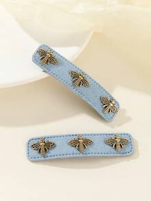 2 件/4 件蜜蜂形牛仔发夹，甜美可爱侧刘海发夹，日常和节日佩戴爪夹发夹发夹 - 彩色 - 查看 8