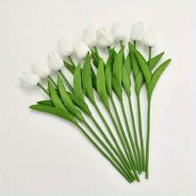 1pc/5pcs/10pcs Miniature PU Plastic Tulip Artificial Flowers, Lifelike Decor For Home, Cafe, Garden, Patio, Suitable For Spring & Summer Decoration