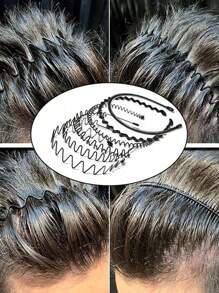 3pcs Men's Wave Headband For Daily & Sports Wear