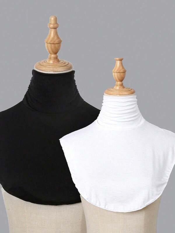 2pcs Women Stand Collar Scarf, Flattering Neckline, Multipurpose Detachable Dickey Collar, Casual & Elegant, Suitable For All Seasons