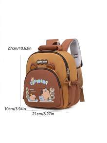 1pc Large Capacity Solid Color Football Printed Backpack, Fashionable And Popular Harajuku Style, Suitable For Children'S School Travel, Outdoor Sports, Daily Use, Zipper Closure Adjustable Shoulder Strap, The Best Choice For Giving Gifts To Friends And Family. - Multicolor - View 7
