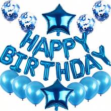 25pcs 16-Inch Birthday Letter & Star Balloons Set Party Decorations - Multicolor - View 13