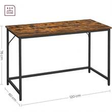 VASAGLE Escritorio, Mesa Oficina y Estación Trabajo, 60 x 120 x 76, Estilo Moderno, Estructura Metal, Marrón Rústico y Negro MLWD039B01 - Blanco Arce + Blanco Nube. - Ver 5
