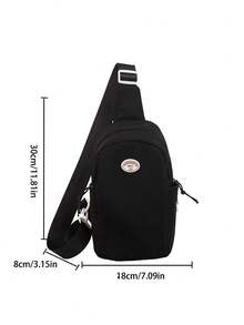 Fashionable Versatile Vintage Large Capacity Travel Lightweight Crossbody Bag - Black - View 10