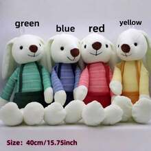 Customizable Embroidered Plush Doll! Personalized Embroidered Name, 4 Color Options For The Rabbit (Red, Blue, Yellow, Green), Multiple Embroidery Thread Color Choices To Meet Diverse Preferences. Offers Single-Ear Or Double-Ear Custom Embroidery Text Service. Soft Material, Adorable. Ideal Gift For Birthday, Children's Day, Anniversary, Valentine's Day, New Moms - Multicolor - View 10