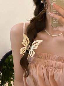 1 pezzo Fermaglio per capelli con design a farfalla, colore unito, carino e versatile. Elegante fermaglio per capelli a farfalla di nuovo stile cinese, fresco e insolito, decorazione vintage di lusso per Ognissanti. Ottimo regalo, fermagli per capelli estivi, pinze per capelli, morsetti per capelli, Molletta per capelli