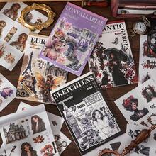 20 件/本贴纸书，雅典庄园系列，复古精致的人物和景观建筑主题贴纸，模切易撕，剪贴簿用品，装饰笔记本，相框，手机壳，水杯，垃圾桶，文具盒，DIY 个性化拼贴画，学校用品，返校