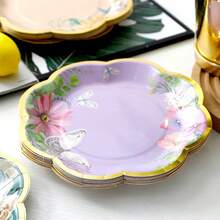 6 Design Vintage Floral Paper Plates -7 Inch Flower Party Plates Floral Disposable Plates For Afternoon Tea/ Tea Party BabyShower Brial Shower Birthday Wedding And Anniversary - Multicolor - View 5