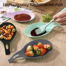 1pc/3pcs Spoon Mat, Easy To Clean TPE Kitchen Utensil Mat, Silicone Spoon Mat, Insulated Spoon Mat, Flavor Dish Mat, Spoon Holder For Restaurant(This Product Is Made Of Relatively Soft Material. It Is Recommended To Confirm Whether The Size And Hardness Meet Your Needs According To The Usage Scenario Before Purchasing, So As To Avoid Affecting The User Experience Due To The Material Characteristics)