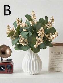 1pc, White Plastic Vase, Dried Flower Decoration Vase, Art Vase Flower Arrangement, Simple Living Room And Dining Room Decoration, Home Decoration, Spring Decoration Ornaments, Valentine's Day Wedding Decoration