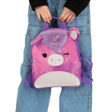 Squishmallows 女孩背包 | Lola The Unicorn 兒童背包 |可愛的學校背包|適合女孩的趣味包包 - 紫色 - 查看 6