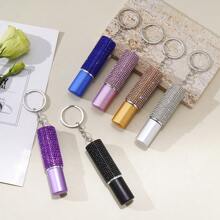 Mini 5ml Diamond-Encrusted Perfume Bottle, Compact, Exquisite, Colorful, Portable, Multi-Functional Keychain, Portable, Press And Spray School Supplies, Back To School