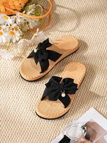 2025 New Fashion Versatile Butterfly Decor Sandals, Comfortable Thick Sole Elastic Band, Stylish & Elegant For Travel