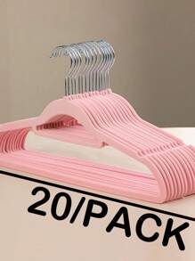 Cabide de roupas flocado estilo adulto, 10/20/40 peças, sem rastros e antiderrapante, cabideiro para calças grossas de uso doméstico, organização de espaço no guarda-roupa, suporte para roupas