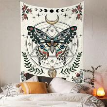 1 pezzo Arazzo in poliestere con farfalle colorate, stelle e luna celesti, decorazione da parete stile boho per soggiorno camera da letto, separatore d'ambiente, appeso da interni ed esterni, idea regalo unica