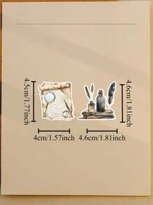 18 pezzi di adesivi vintage con lettere scritte a mano ad acquerello, adatti per craft fai-da-te, scrapbooking, album, planner, diario, articoli di cartoleria vintage, ideali per scrapbooking, diari, taccuini, computer portatile, progetti fai-da-te