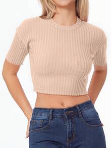 DUKEZA Women Knit Tops - Deep Apricot - View 1