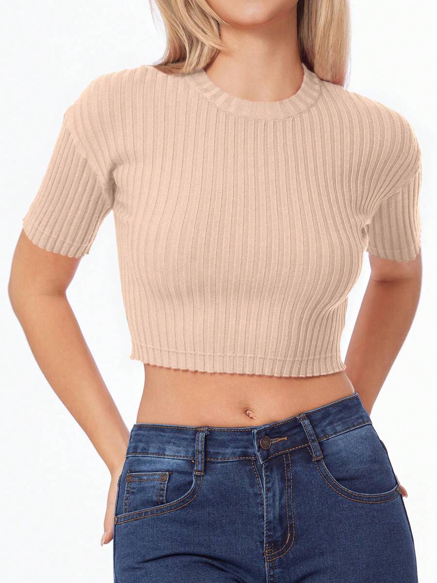 DUKEZA Women Knit Tops - Deep Apricot - View 1
