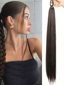 1 件装马尾假发 直马尾辫 可编成马尾辫接发 拳击辫 两用 DIY 适合女性日常穿着和聚会 - 彩色 - 查看 13