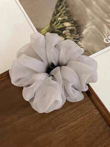 5pcs Extra Large Organza Bowknot And Mesh Bun Rings Elegant - Multicolor - View 8