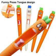 8pcs/4pcs/2pcs Squeeze Pen, Funny Carrot-Shaped Scream Gel Pens 0.5mm Cute Carrot Writing Pen With Black Ink, Suitable For Desk Decor, Basket Filler, School & Office Supplies, Party Back To School