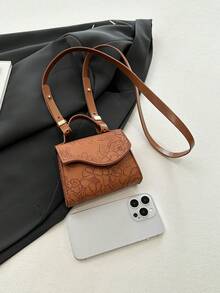 Mini Pattern Design Fashion Handbag & Small Bag - Brown - View 9
