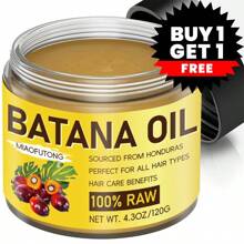 Buy One Get One Free 4.3oz Batana Hair Oil, Pure Honduran Batana Fruit Extract Vegetable Oil, Helps To Strengthen Hair Roots, Eliminate Split Ends, Long-Lasting Anti-Frizz, Light And Non-Greasy Texture, Nourishes Hair, Improves Curls, Makes Hair Thicker, Tougher And Healthier. Unisex