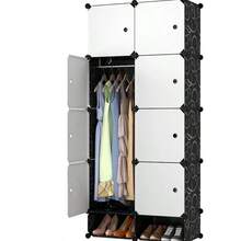 Modular Plastic Wardrobe With Shoe Rack, Heavy Duty 10 Cubes - 白色 - 查看 6