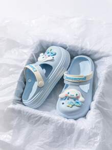 Sanrio Sanrio Cartoon Character Printed EVA Slide Sandals, Women & Kids Outdoor Casual Slippers For Kuromi, Cinnamoroll, Melody