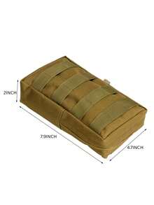 Tactical Molle Pouch Water-Resistant Compact Utility EDC Waist Bag Pack - Khaki - View 2