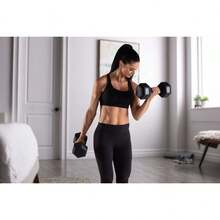 20lb Rubber Hex Dumbbell, Single - 20 Lbs (as Shown) - View 9