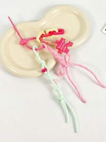 1 PIEZA Accesorio de bolso con estilo de macaron para la playa, fiesta, estilo de playa, que contiene cuerda y llavero con forma de rompecabezas de acrílico, accesorio de llavero que se puede usar como colgante de bolso o coche. Regalo de San Valentín elegante para adolescentes