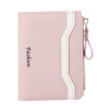 Minimalist Zipper Wallet High-End Women's Wallet Fashionable PU Patchwork Card Holder Compact Zipper Wallet Suitable As Gift For Women Wallet Mini Wallet Purse Wallet Small Wallet Cute Wallet Wallet