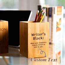 Custom Art Supplies Storage Box, Handmade Wooden Pen Holder, Desktop Pen Holder, Artist Gift, Housewarming Gift, Makeup Artist Gift, Graduation Gift, Teacher Gift