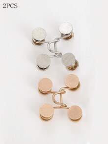 4 件/2 件/1 件牛仔腰带隐形扣可调节腰部延长器牛仔裤腰部固定器 - 銀色 - 查看 9