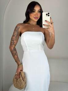Women Midi Dresses - White - View 7
