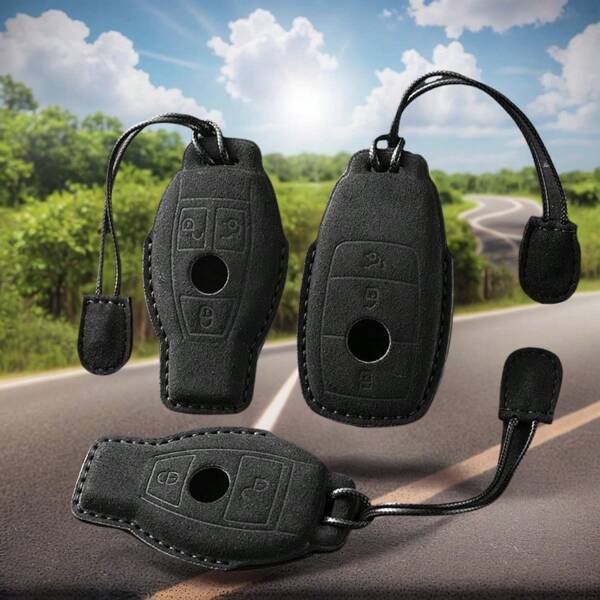 Car Key Case For Mercedes Benz A C E S G Class GLC CLE CLA GLB GLS W177 W205 W213 W222 X167 AMG Fob Suede Accessories