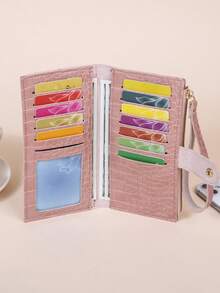 Bi-Fold Long Wallet Simple Wallet With Phone Pocket & Card Slots Women's Artificial Leather Zipper Coin Purse Slim Lightweight Portable Cash Money ID Card Credit Card Bifold Slot Coin Pocket Short Wallet Small Pouch Small Purse Pocket Wallet For Birthday Gift Gift Anniversary Christmas On Valentine's Day Lover Female Lady Girls Women Teenagers For College Student School Student - Pink - View 7