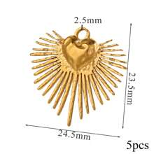 5PCS Stainless Steel Fashion Simple Rose Heart Pendant DIY Necklace Earrings Bracelet Jewelry Making Supplies Suitable For Women Gift