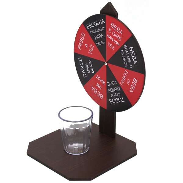 Shopping do MDF Jogo Roleta Giratória Drink Shot Acrílico com Vários Copinhos Para Bebidas Divertidas